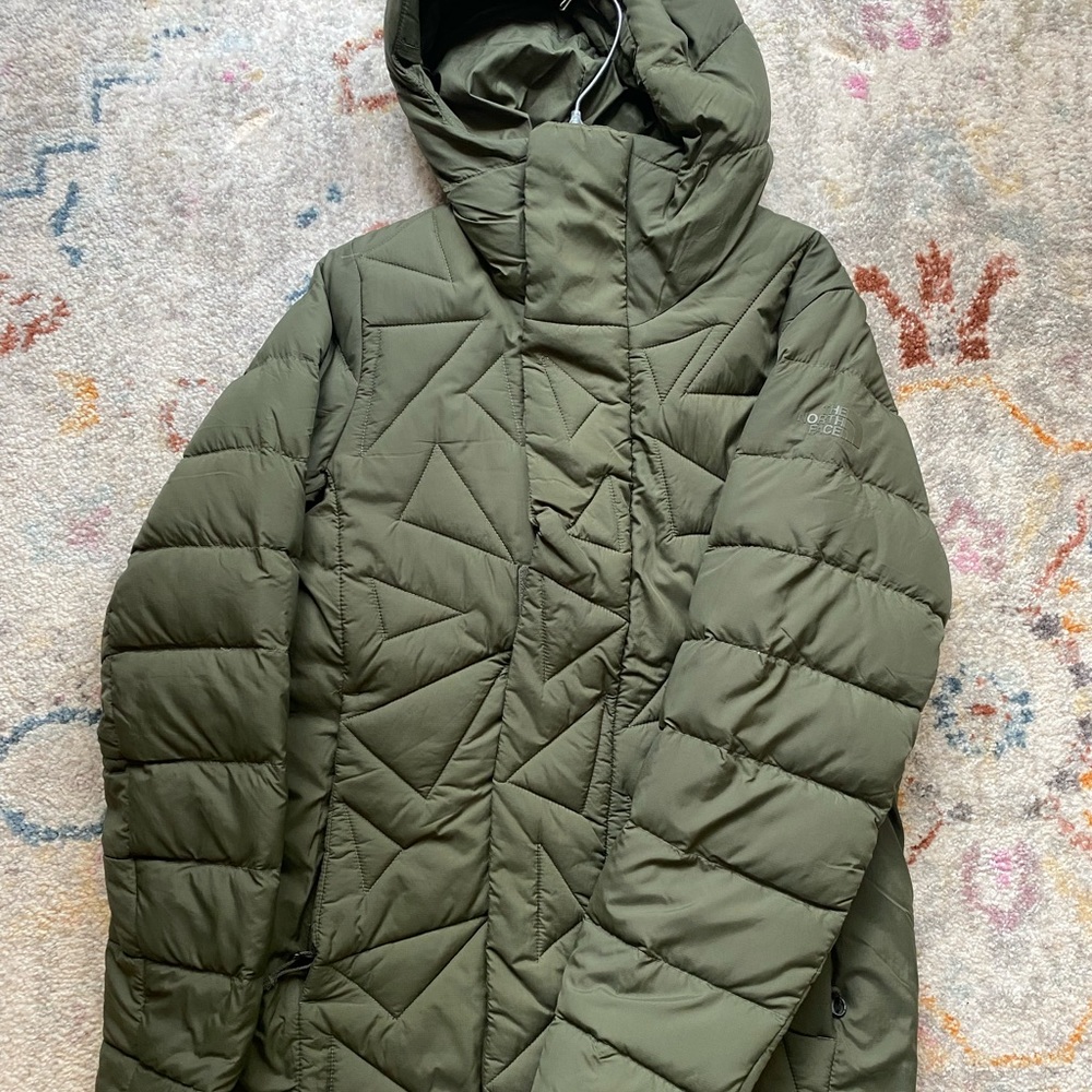 Green north face jacket